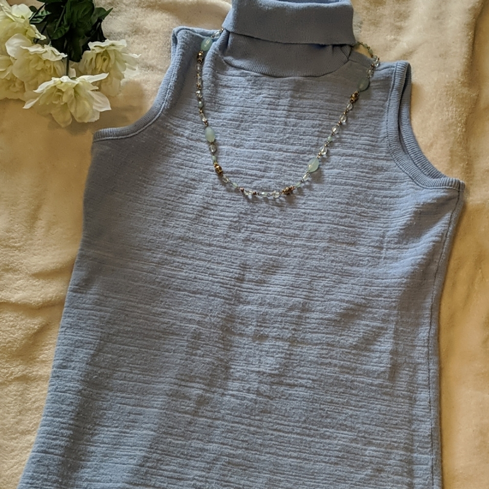 Blue sweater dress